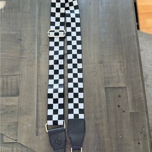 Black and White Checkered crossbody strap
